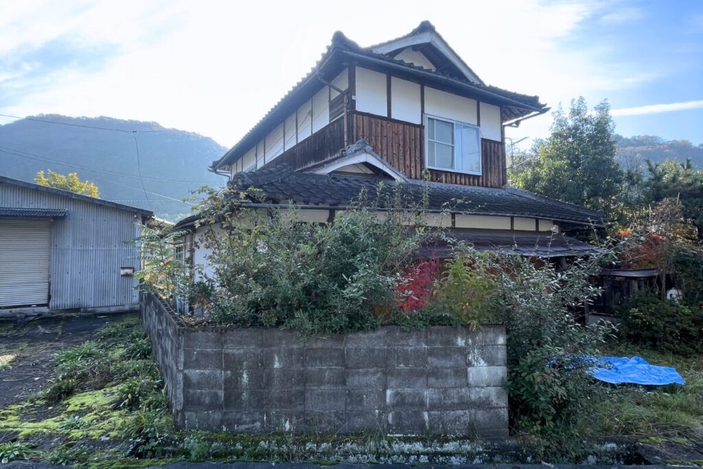 空き家道路側剪定前　3年放置ジャングル